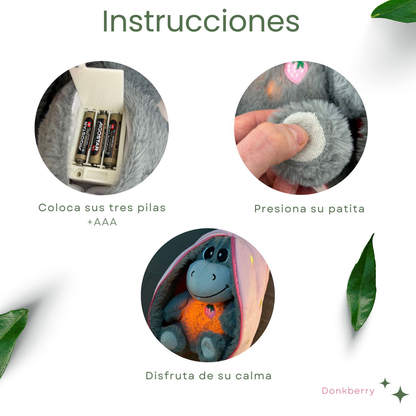 Peluche de burro que respira