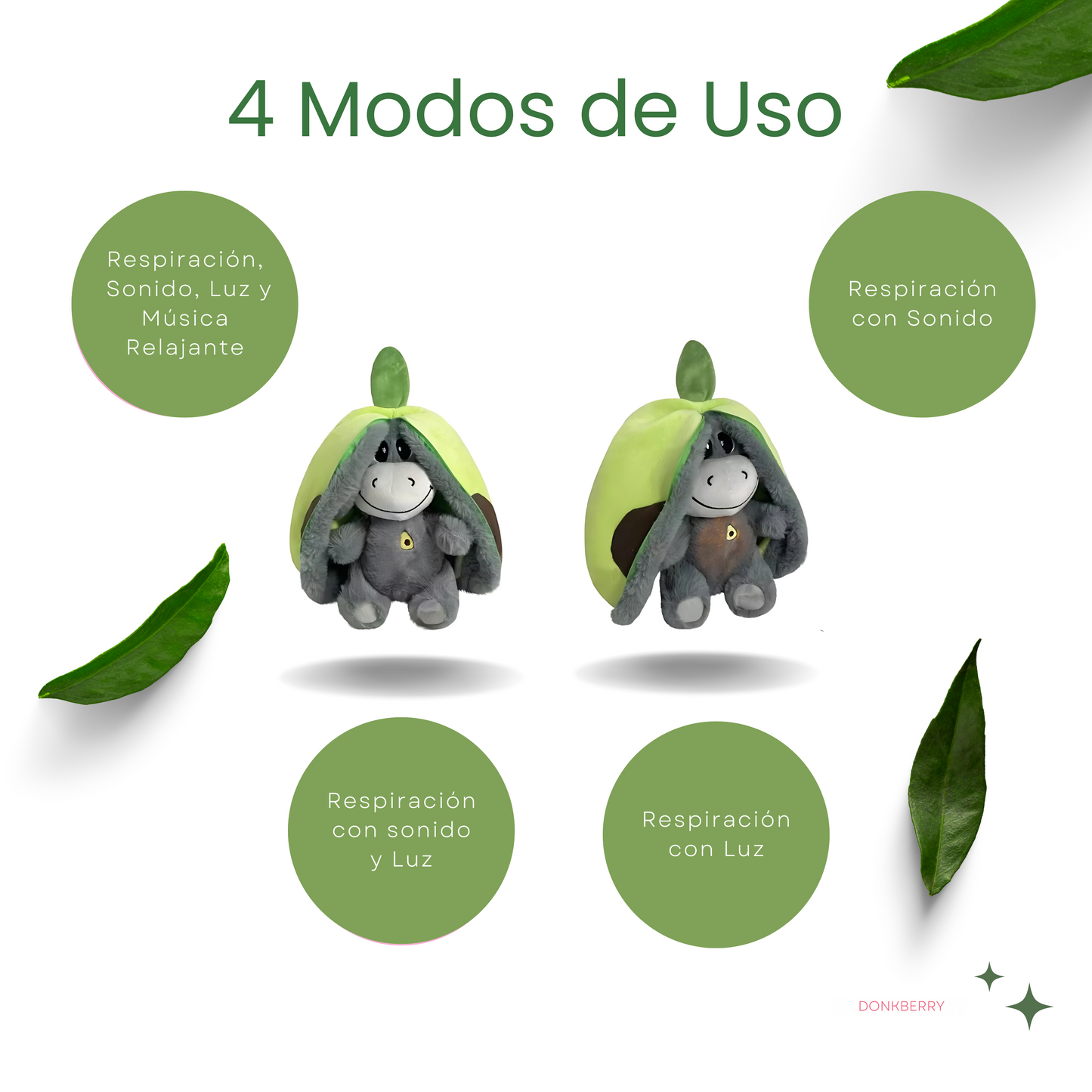 Peluche de burro que respira